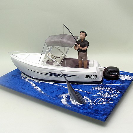 Fishing Man on A Boat Cake