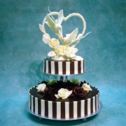 Black And White Chocolate Wedding Cakes with Double Doves