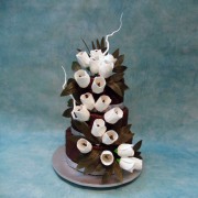 Dark Chocolate Wedding Cake with Sugar Tulips