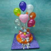 Baloons on A 2 Tier Cake